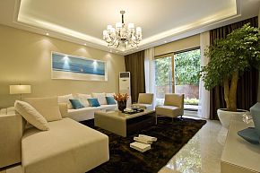 125平复式现代简美风格装修—客厅