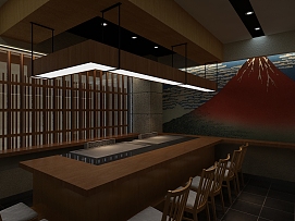 松子料理日式餐廳效果圖賞析