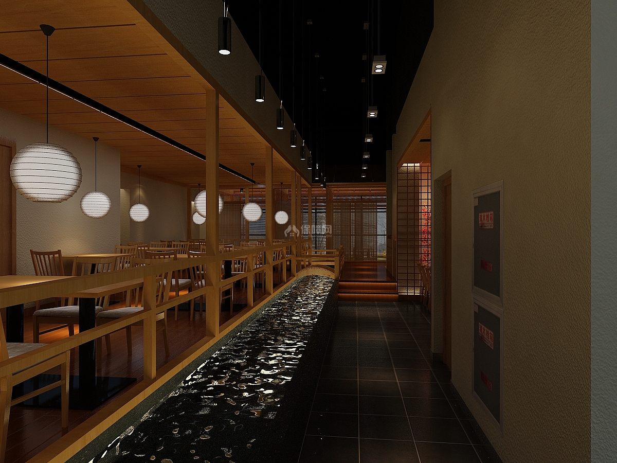松子料理日式餐廳效果圖賞析