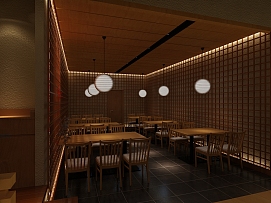 松子料理日式餐廳效果圖賞析