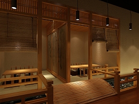 松子料理日式餐廳效果圖賞析