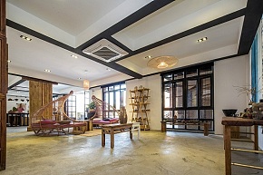 民宿客棧式酒店客廳整體裝修效果圖