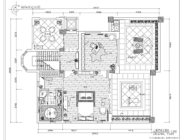 中法混搭独栋别墅三楼户型图