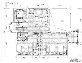 中法混搭独栋别墅二楼户型图