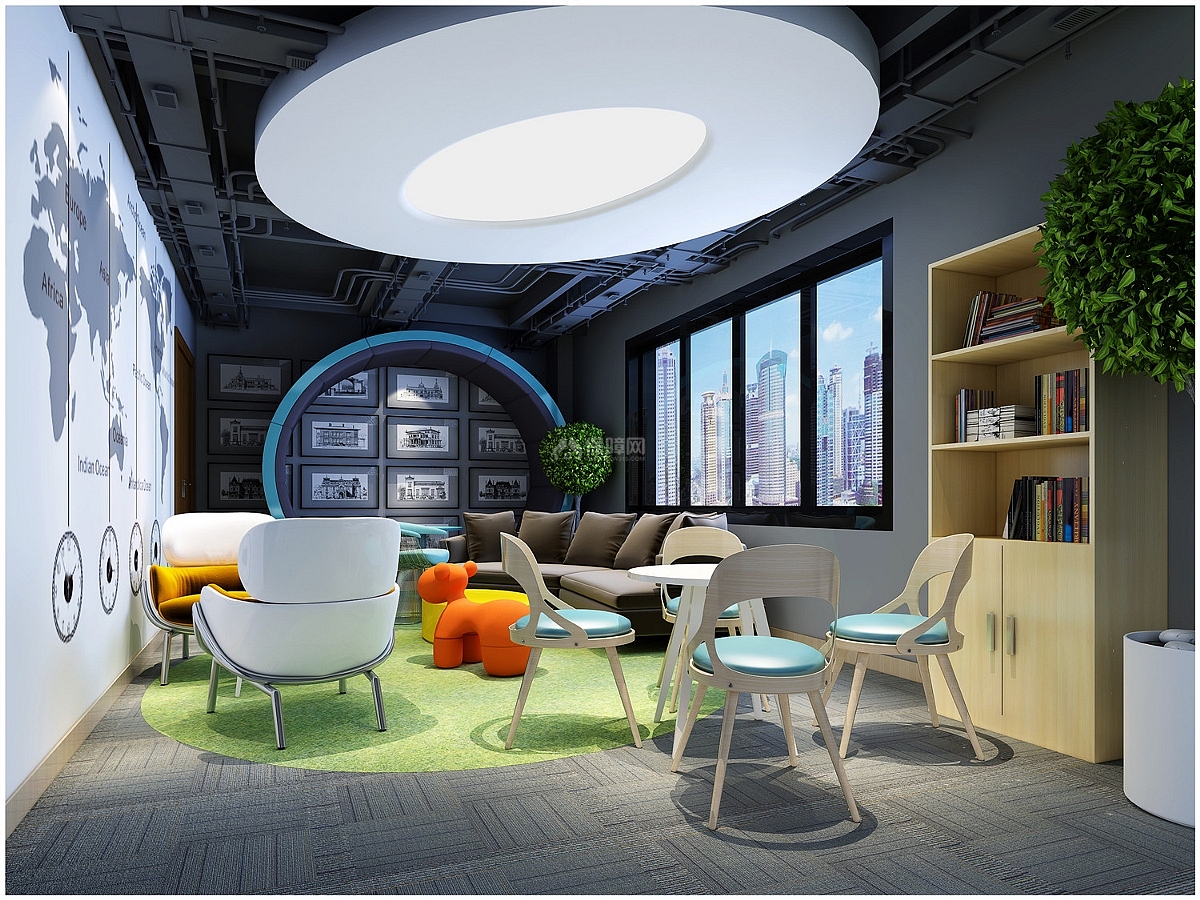敞开式办公室装修案例-网旭科技效果图赏析|空间|家装设计|益昌 - 原创作品 - 站酷 (ZCOOL)
