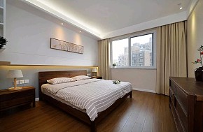 140㎡现代混搭风三居主卧床头设计效果图