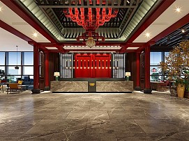辣都麻府火鍋店前臺設(shè)計效果圖