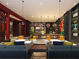 辣都麻府火锅店休闲区设计效果图