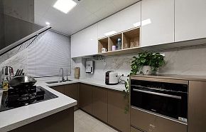 110㎡现代简约三居厨房整体效果图
