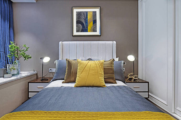 121㎡时尚现代公寓之卧室布置效果图