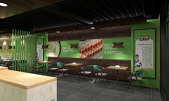 草原羊大爷火锅店之大厅墙面装饰效果图