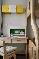 100平北欧风三居之儿童房书桌设计效果图