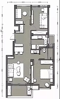 100平北歐風(fēng)三居戶型圖