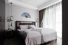 127㎡新古典三居之卧室布置效果图
