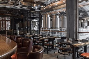 鹅岛精酿啤酒吧之二楼就餐区灯饰装饰效果图