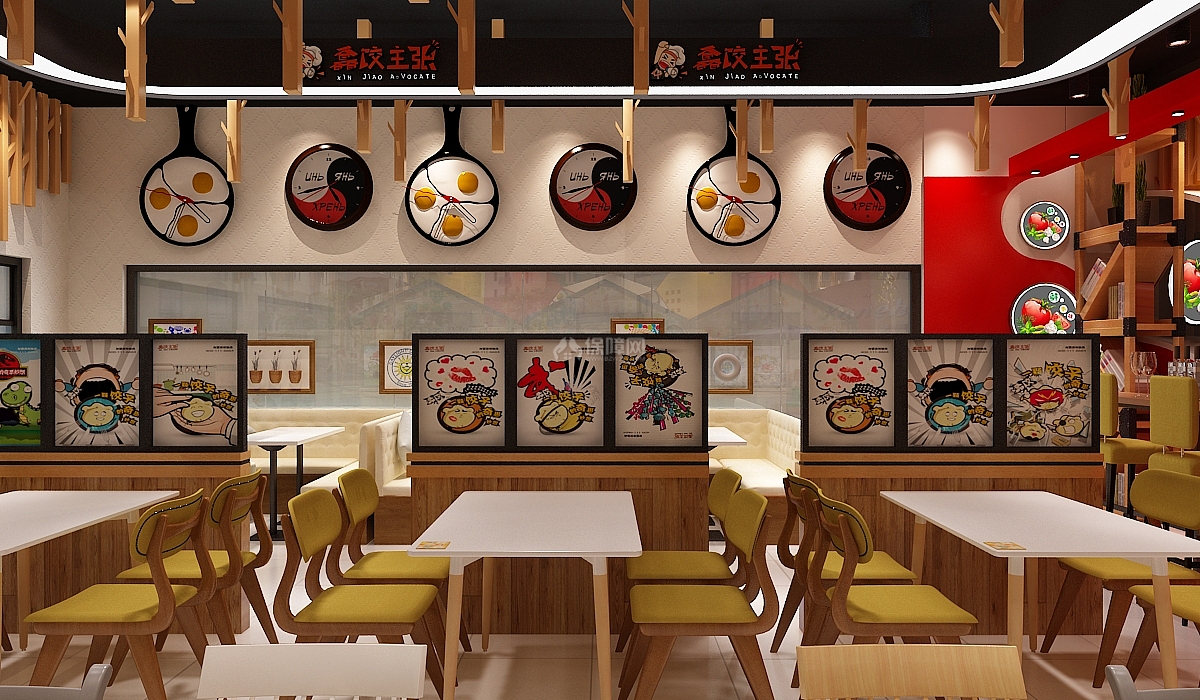 新风格水饺店面之墙面装饰画效果图