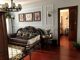 100㎡美式两居之沙发背景墙装饰画效果图