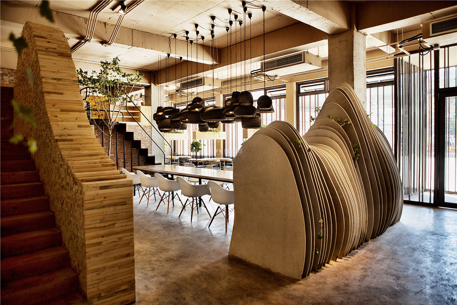 山咖啡馆之一楼装饰物设计摆放效果图