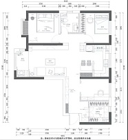 110㎡清新簡約三居之戶型圖