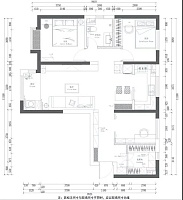 110㎡清新简约三居之户型图