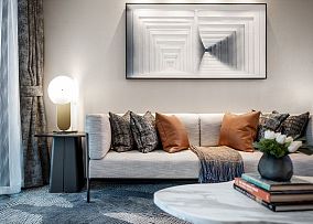 100㎡现代风公寓之客厅沙发布置效果图