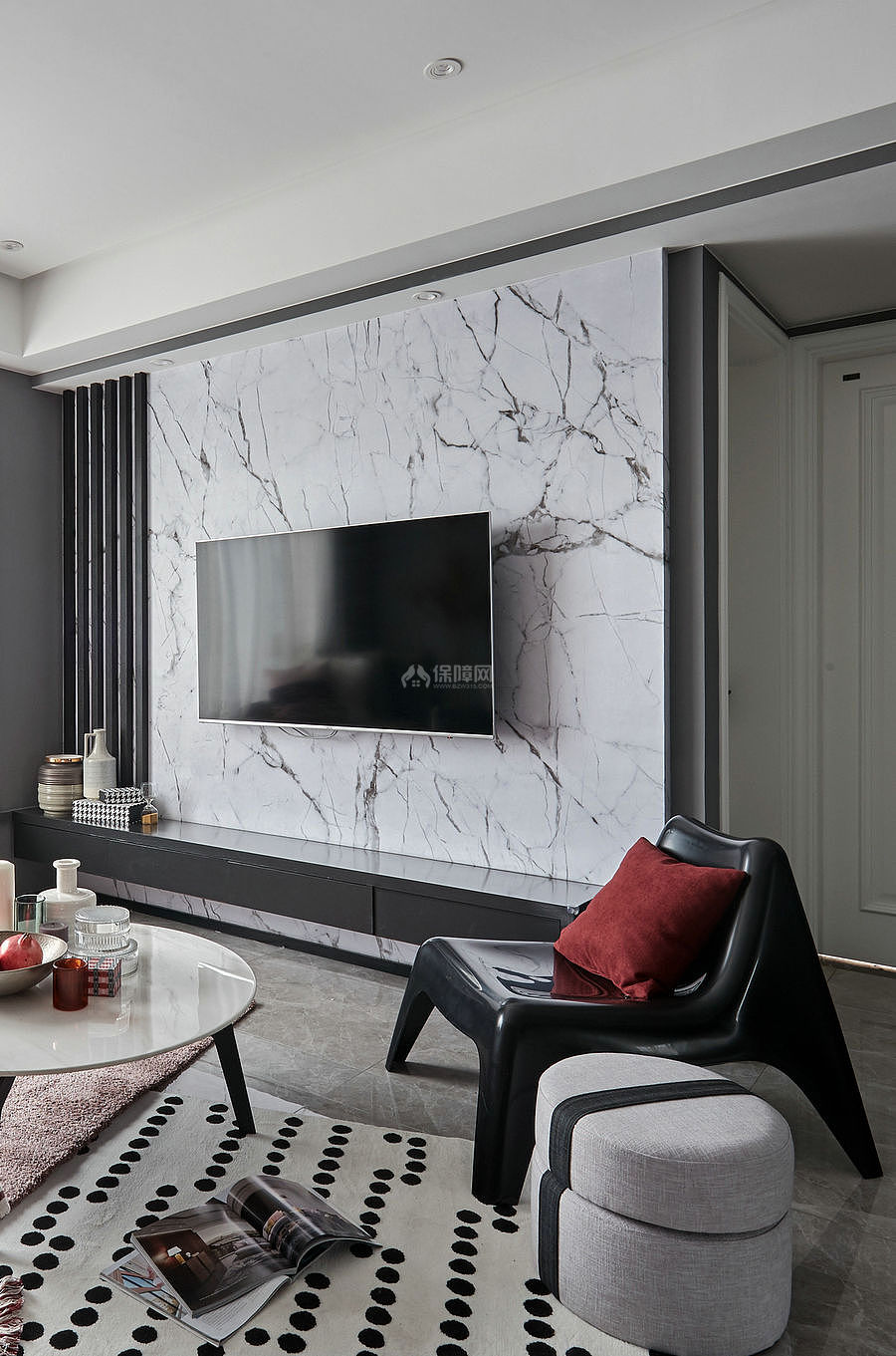 89㎡北欧公寓之电视墙设计效果图