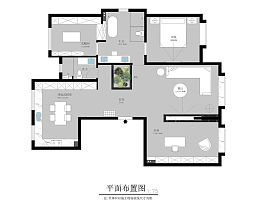 160㎡現(xiàn)代自然大一居之平面布置圖