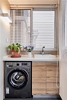 129㎡北欧风三居之洗衣柜设计效果图