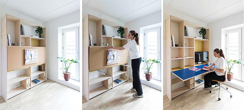 清新木质系亲子公寓之收纳柜设计效果图