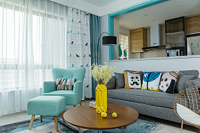 100㎡现代公寓之客厅沙发布置效果图