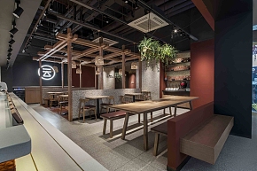 云味馆汇一城店之座位隔断设计效果图