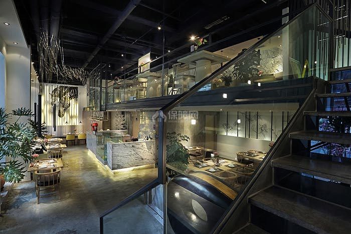 内江天天素食餐厅之楼梯口设计效果图