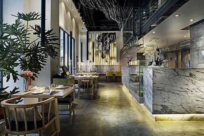 内江天天素食餐厅之用餐大厅整体效果图