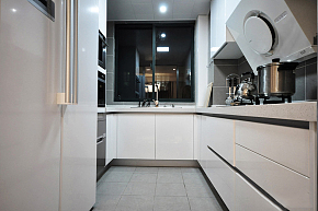 118㎡现代新中式3居之厨房整体效果图