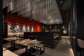 泰爷门餐饮店之大厅大体格局设计效果图