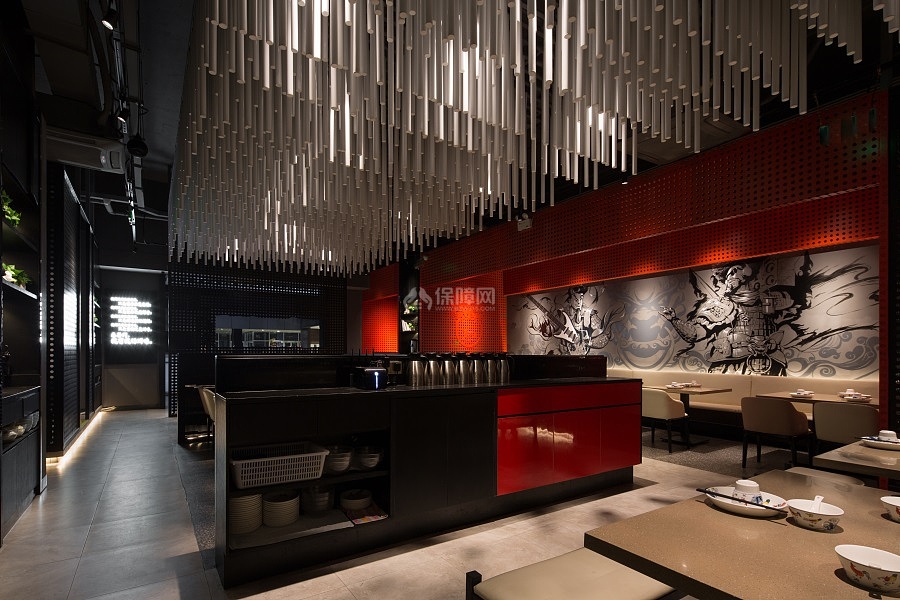 泰爺門餐飲店之餐具擺放區(qū)設(shè)計(jì)效果圖