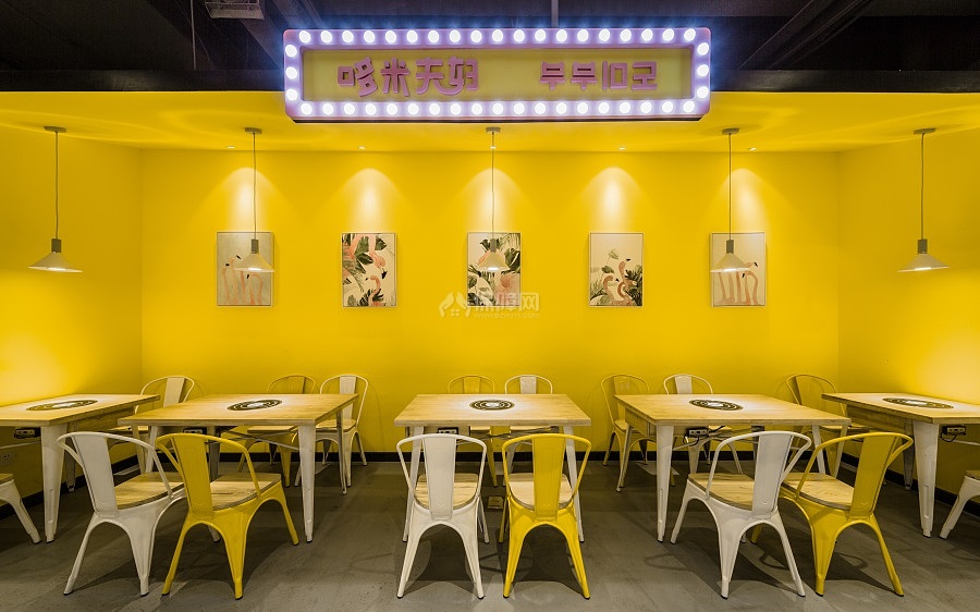 韩式风火锅店之座位布置效果图