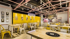 韩式风火锅店之吊顶设计效果图