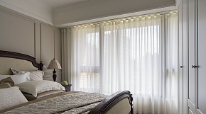 130平新古典三居之卧室窗帘装饰效果图