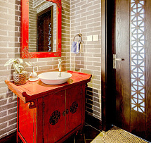 148平精致新中式三居之浴室柜设计效果图