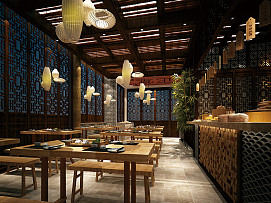 聊城古城面館裝修效果圖