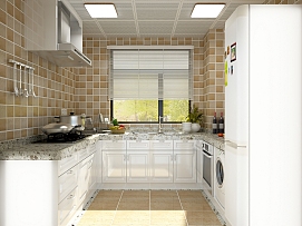 110平小美式风格两居之厨房格局设计效果图