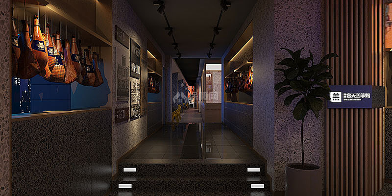羊蝎子主题餐厅之走廊过道装修效果图