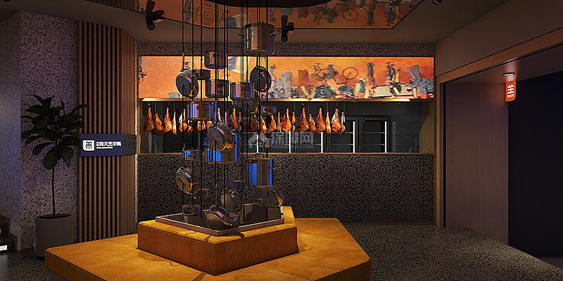 羊蝎子主题餐厅之装饰物摆放效果图