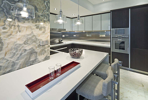 168平方现代简约三居之厨房台面设计效果图