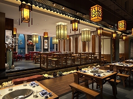 大龍燚火鍋店之用餐燈飾裝飾效果圖