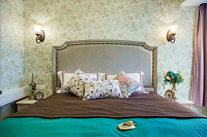 180平时尚美式风格四居之卧室床布置效果图