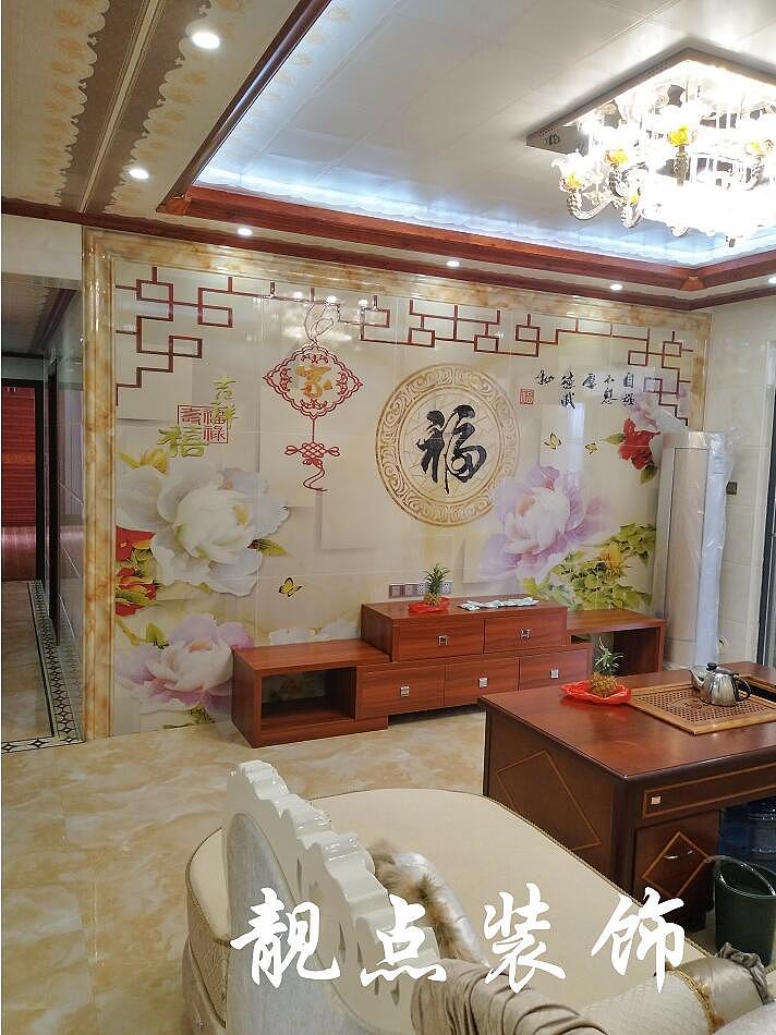 实拍客厅电视墙