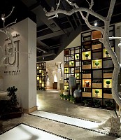 素芳齋素食餐廳之入門處柜子裝飾設(shè)計(jì)效果圖
