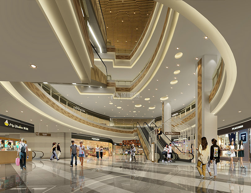 贵港步步高购物中心之一楼大厅吊顶设计效果图